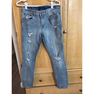 Aeropostale Mens Distressed Light Blue Denim Jeans 29/32 Cotton Polyester flex e